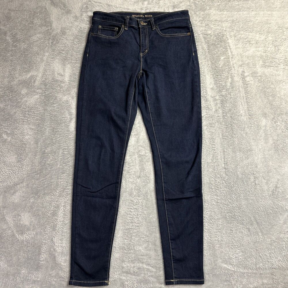 Michael Kors Womens Jeans Dark Wash Slim Stretch Sz. 6 Mid Rise Izzy Skinny